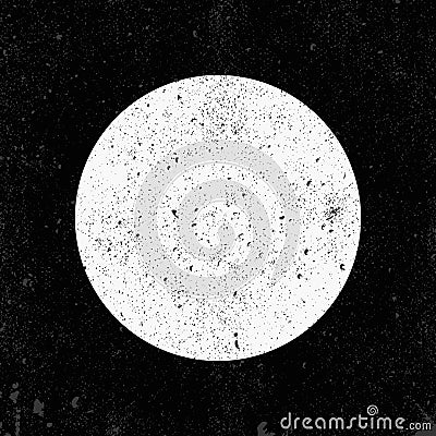 Grunge circle on black background Vector Illustration