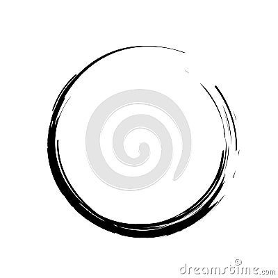 Grunge circle brush strokes Vector Illustration