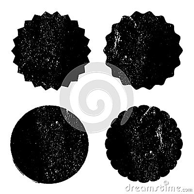 Grunge circle stamp background textures set Vector Illustration