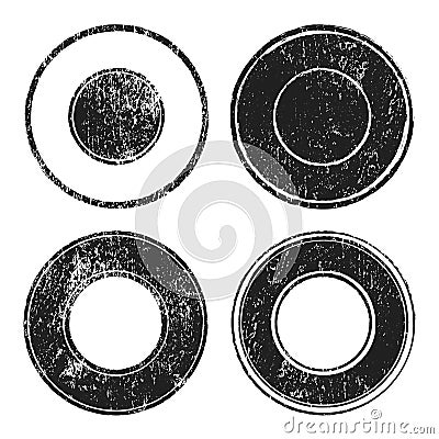 Grunge circle stamp set Vector Illustration