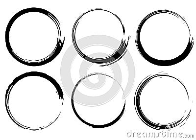 Grunge circles brush strokes. Vector, isolated. Vector Illustration