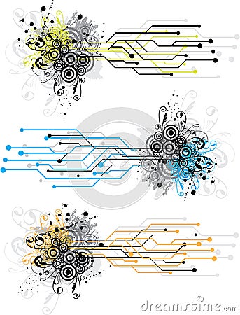 Grunge circuit board design Vector Illustration