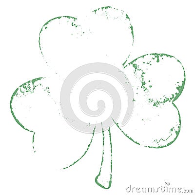 Grunge Clover Leaf Vector Illustration