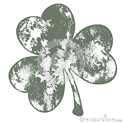 Grunge Clover Leaf Vector Illustration