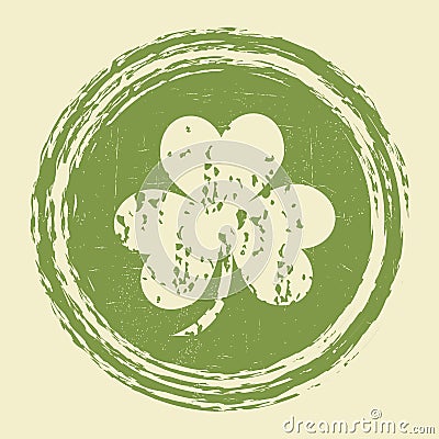 Grunge clover leaf stamp Vector Illustration