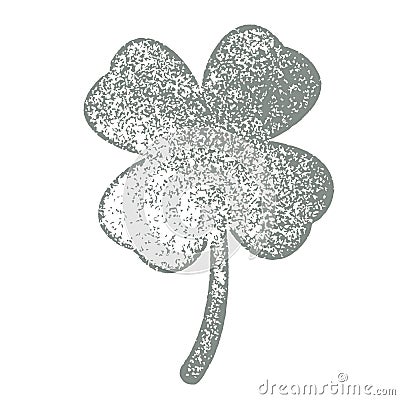 Grunge Clover Shamrock Vector Illustration