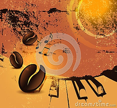 Grunge coffee background Vector Illustration