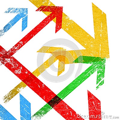 Grunge colorful arrows Stock Photo