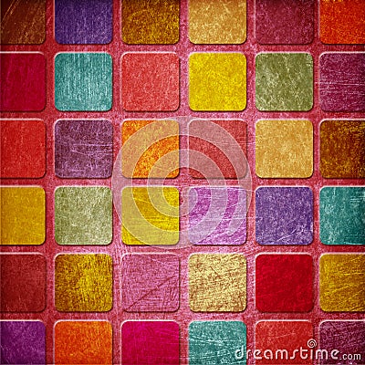 Grunge colourful squares Stock Photo