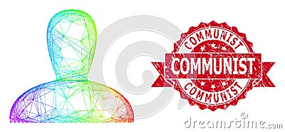 Grunge Communist Stamp Seal and LGBT Colored Network Spawn Persona Vector Illustration