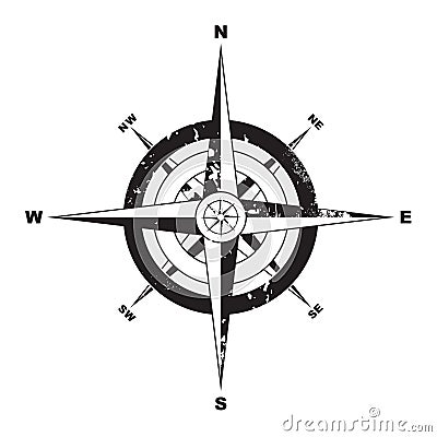 Grunge compass Vector Illustration