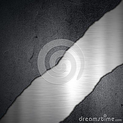 Grunge concrete and brushed metal background Stock Photo