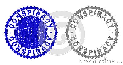 Grunge CONSPIRACY Textured Stamp Seals Vector Illustration