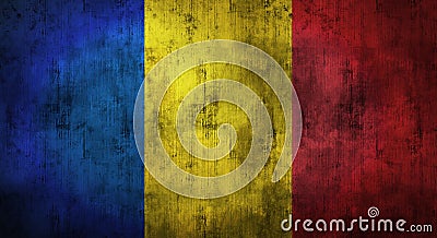 Grunge crumpled Romania flag. 3d rendering Stock Photo