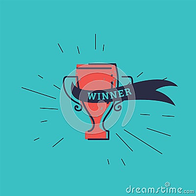 Grunge cup prize to winner sport competition Vector Illustration