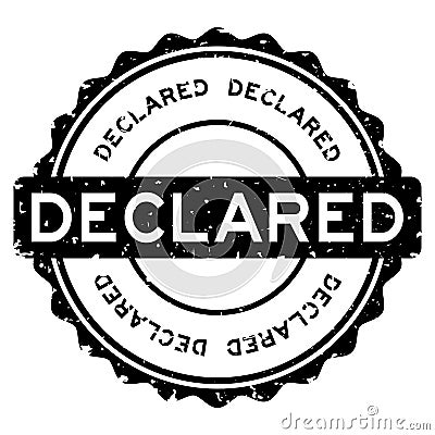 Grunge declared word round rubber stamp on white background Vector Illustration