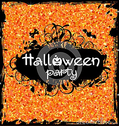Grunge Dirty Frame for Halloween Party Vector Illustration