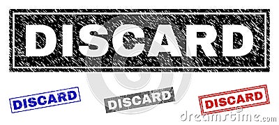 Grunge DISCARD Textured Rectangle Stamp Seals Vector Illustration