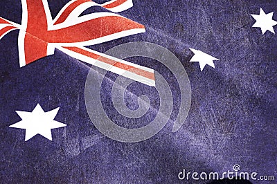 Grunge distressed aged old Australian flag Stock Photo