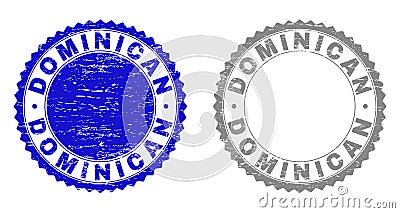 Grunge DOMINICAN Scratched Stamp Seals Vector Illustration