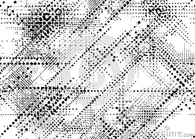 GRUNGE DOTTED SEAMLESS VECTOR PATTERN. DIAGONAL HALFTONE DESIGN TEXTURE. Vector Illustration