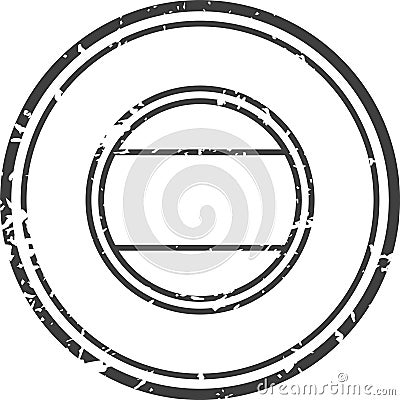Grunge double circular stamp with two horizontal lines is creating a blank space for custom text or design Vector Illustration