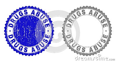 Grunge DRUGS ABUSE Scratched Watermarks Vector Illustration