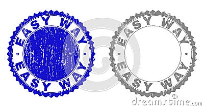 Grunge EASY WAY Scratched Watermarks Vector Illustration