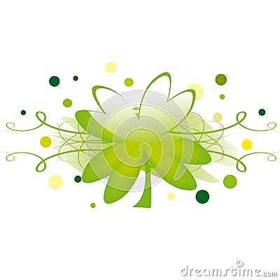 Grunge element with clover leaf Vector Illustration