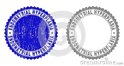 Grunge ENDOMETRIAL HYPERPLASIA Textured Watermarks Vector Illustration