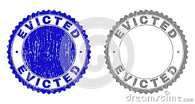 Grunge EVICTED Textured Stamps Vector Illustration