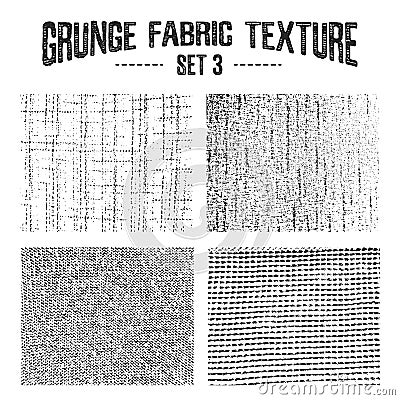 Grunge fabric textures set 3. Vector Illustration