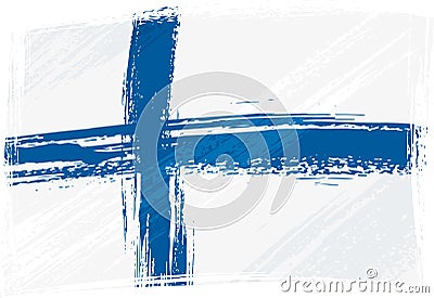 Grunge Finland flag Vector Illustration