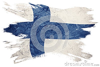 Grunge Finland flag. Finland flag with grunge texture. Brush stroke. Editorial Stock Photo