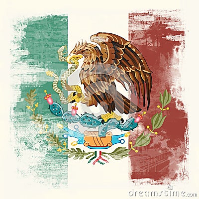 Grunge flag of Mexico Stock Photo