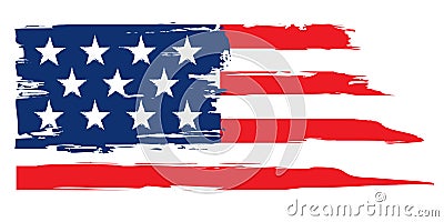 Grunge flag of united states of america Vector Illustration