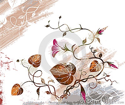 Grunge floral background Stock Photo