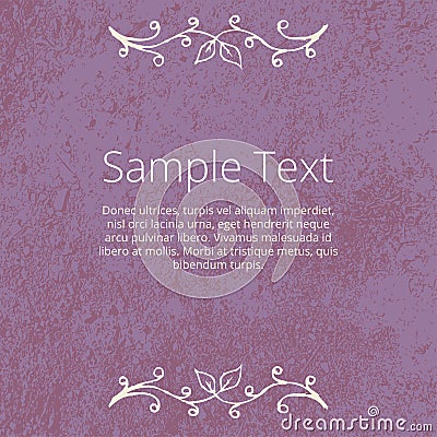 Grunge Floral Background with Empty Space Vector Illustration