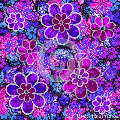 Grunge Floral Pattern Stock Illustration - Image: 56710244