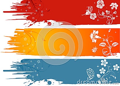 Grunge flower background Vector Illustration