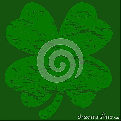 Grunge four-leaf clover Vector Illustration