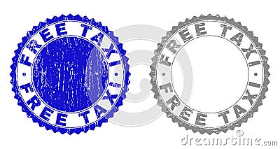 Grunge FREE TAXI Textured Watermarks Vector Illustration