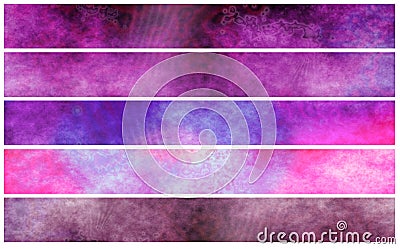 Grunge fuchsia violet banners or headers Stock Photo