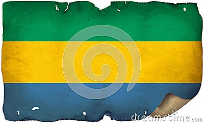 Gabon Flag On Old Paper Stock Photo