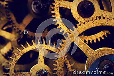 Grunge gear, cog wheels background. Industrial science Stock Photo