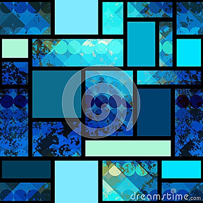 Grunge geometric pattern with circles. Vector Illustration