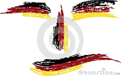 Grunge Germany Flag Vector Illustration