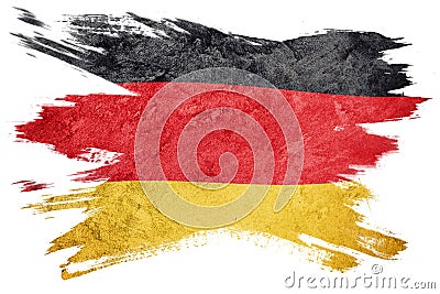 Grunge Germany flag. German flag with grunge texture. Brush stroke. Stock Photo