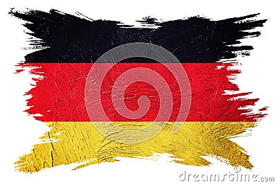 Grunge Germany flag. German flag with grunge texture. Brush stroke Stock Photo