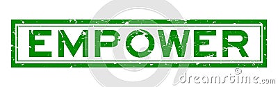 Grunge green empower word rubber stamp on white background Vector Illustration